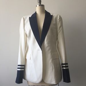 Equipment Anais Nautical Blue Navy White Blazer